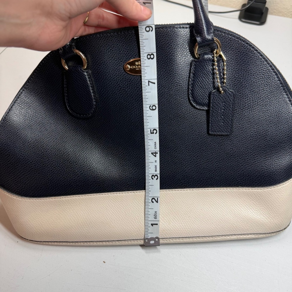COACH Cora Crossgrain Domed Satchel F34491 Midnight/Chalk Hang Tag NO STRAP‎ Y2k - Picture 6 of 16